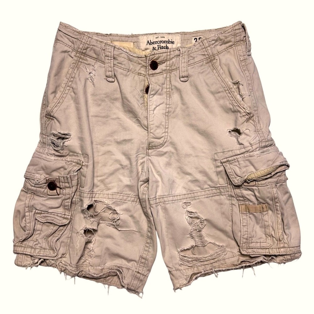 Vintage Abercrombie & Fitch Cargo Shorts‎ Mens 30 Heavy Cotton Y2K Paratrooper